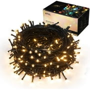 Christmas Decorations Outdoor String Lights - 14m/46ft 110 LEDs 8 Modes Function End-to-End Extendable Plug in Waterproof Fairy Lights for Thanksgiving/Halloween/Wedding/Patio/Home/Indoor - Warm White